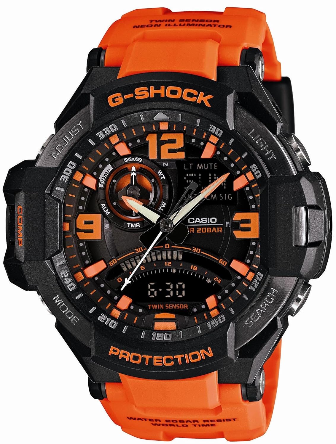 casio 卡西欧 g-shock 手表 天空 cockpit 系列 ga-1000-4ajf 男式